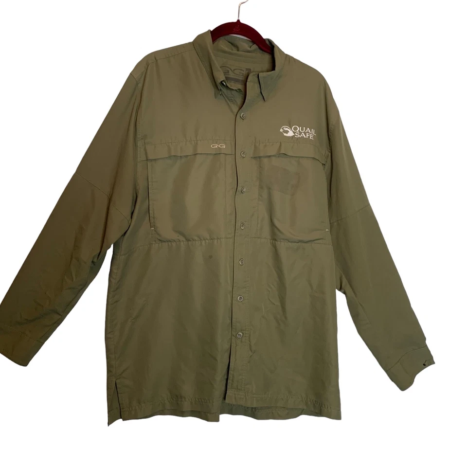 Game Guard Shirt Mens XL Green Vented Hunting Quail Safe Short Sleeve Logo - Image 1 of 4