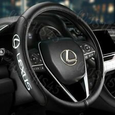 For LEXUS IS300 LS460 IS350 Black 15" Car Steering Wheel Cover Genuine Leather