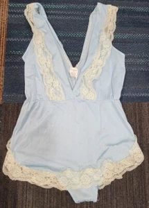De Colección Años 80/90 Petra Moda Pantalones Cortos LENCERÍA DE PELUCHE BODY Azul Nylon Encaje Talla S - Imagen 1 de 3