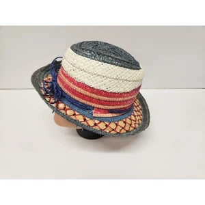 Vtg Miriam Lefcourt Straw Womens Hat Made in Italy - Picture 1 of 6