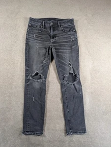 American Eagle Outfitters Herrenjeans 32 x 30 schwarz Denim Baumwolle Airflex distressed - Bild 1 von 14