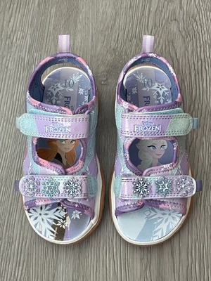 Disney Frozen Elsa/Anna/Olaf Sandalias Púrpura/Azul Niñas Pequeñas Zapatos Talla 10 Foto 1 de 4