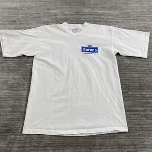 Camicia Corona Vintage Uomo Grande Bianca Tijuana Mexico Birra Grafica AllSport Anni 90 - Foto 1 di 11