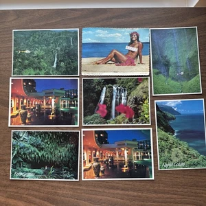VTG Lot 8 Hawaii Postcards Hotels Beach Air View Topless Bathing Beauty 1980s - Picture 1 of 16
