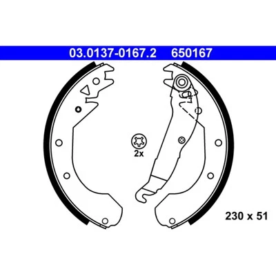 Bremsbackensatz ATE 03.0137-0167.2 für Opel Kadett D Caravan Rekord E Manta B CC - Bild 1 von 2