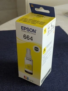 Encre originale Epson 664 T6644 jaune jaune 70ml écotank meilleur avant 09/2021 - Photo 1/7