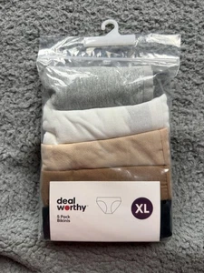 deal worthy Bikini Höschen Unterwäsche Damen XL 5er Pack grau weiß nude schwarz - Bild 1 von 4