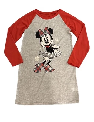 Disney Girl Size 10 Holiday Pajamas Nightgown Long Sleeve Christmas Minnie Mouse - Image 1 of 4