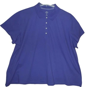 St. John's Bay Polo Shirt Womens Plus Size 3X Classic Purple short sleeve pique - Picture 1 of 7