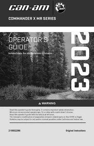 Guía de libros manual para propietarios de Can Am 2023 Commander X mr - Imagen 1 de 24