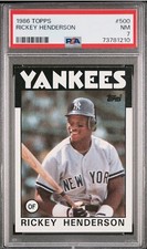 1986 Topps Rickey Henderson New York Yankees #500 PSA 7 NM HALL OF FAME New Slab
