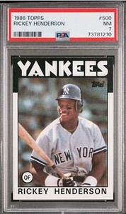 1986 Topps Rickey Henderson New York Yankees #500 PSA 7 NM HALL OF FAME New Slab