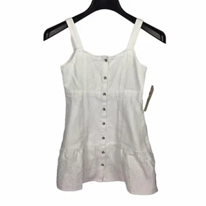 Levi's Big Girls Jean Dress Sleeveless Denim Button Front White Size Small S  - Picture 1 of 3