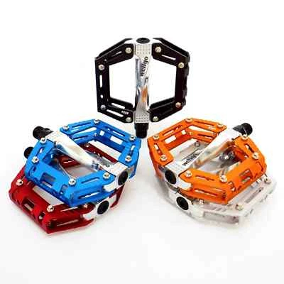 Wellgo CNC Alloy BMX MTB Dirt Jump 9/16" Sealed Bicycle Pedal Black Blue Red - Image 1 of 4