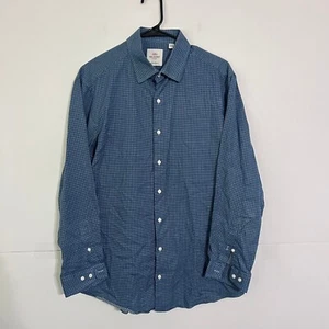 Ben Sherman Mens Dress Shirt Size 16.5 32/33 Turquoise Check Tailored Slim Fit - Picture 1 of 7