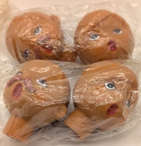 Lot of 4 Vintage Plastic Craft Heads Choir Singing Man & Woman 2¼"W x 2¾"H - Picture 1 of 10