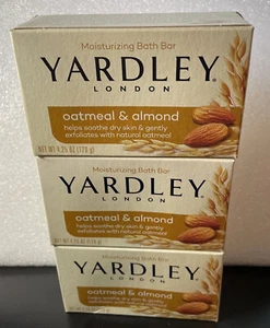 3 Pack- Yardley London Oatmeal & Almond Naturally Moisturizing Bath Bar - Picture 1 of 2