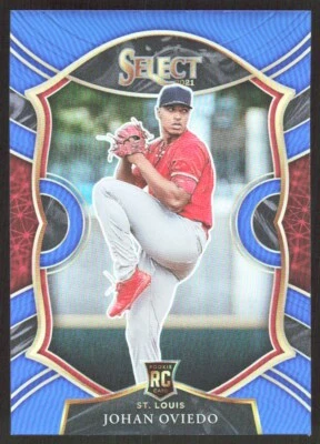 2021 4982A Panini Select BLUE PRIZM Johan Oviedo Rookie 124/149 St. Louis - Image 1 of 2