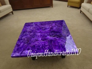 Amethyst Table Top Healing Crystal Stone Handmade Arts Home Furniture Decors Art - Picture 1 of 8