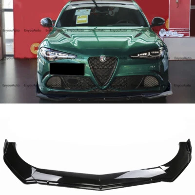For Alfa Romeo Giulia UNIVERSAL Front Bumper Lip Spoiler Splitter Glossy Black - Image 1 of 4