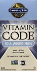 Garden of Life Vitamin Code 50 & Wiser Men 120 Capsules (exp:  10/2024)
