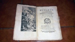 CONTANT DORVILLE PENSÉES PENSEES PHILOSOPHIQUES MORALES ET POLITIQUES 1768 - Foto 1 di 7