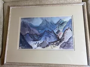 Pintura multimedia mixta A. G. Harding "Los Cuillins de Drumhain" - firmada/enmarcada - Imagen 1 de 16