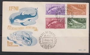 RR IFNI ESPAGNE 1954 / FAUNE MARINE REQUIN MARTEAU HOMARD / ENV 1ER JOUR  - Imagen 1 de 1