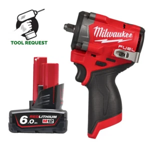 Milwaukee M12FCIWF38G3-0 12v Combustible 3/8" Llave de Impacto Compacta y Batería 6.0ah - Imagen 1 de 8