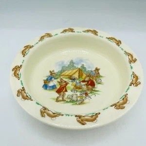 Royal Doulton Bunnykins Golden Jubilee Bowl 1984 conejos camping 4,5" - Imagen 1 de 6