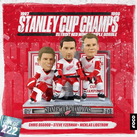 DETROIT RED WINGS 1997/98 Stanley Cup Champs Celebration Scene 5" Bobblehead NIB Cover