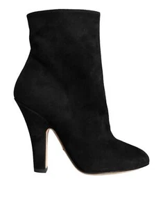 Dolce&Gabbana Women Black Ankle Boots Suede Leather High Heel Booties Size EU 36 - Picture 1 of 8