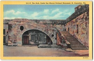 Der Bogen, Schloss San Marcos Nationaldenkmal, St. Augustine FL - 1936 Postkarte - Bild 1 von 2