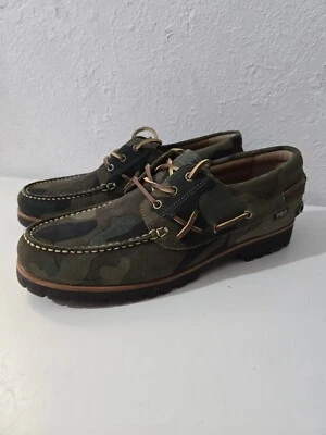 Mocassim Polo Ralph Lauren Country Ranger Deck Couro Camurça Verde Camuflado 11.5 - Imagem 1 de 4