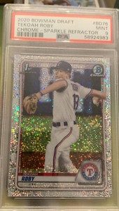 2020 Bowman Chrome Draft Tekoah Roby Sparkle Refractor PSA 9 BD76