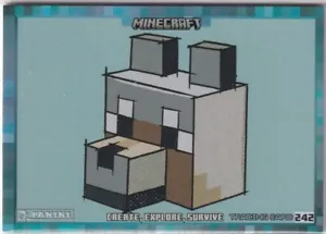 Carta collezionabile Panini Minecraft 3 Crea, Esplora, Sopravvivi n. 242 ologramma cane lupo - Foto 1 di 2