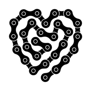 Calcomanía de corazón para cadena de bicicleta #1 4""x4"" elige color - Imagen 1 de 2