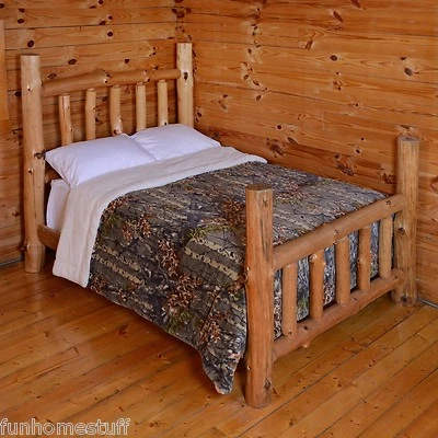 CAMO WOODS BEDROOM CAMOUFLAGE Super Soft Luxury Queen Sherpa Bed Blanket - Image 1 of 2