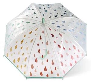 Ombrello Esprit Long Domeshape bambini Waterreactive Drops trasparente - Foto 1 di 3