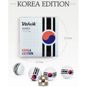 Volvik Vista3 Korean Limited 360 Putting Line Golf Ball 4ea+ Taegeuk Ball Marker - Picture 1 of 8