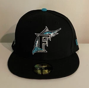 Men’s New Era 7 1/2 Florida Marlins 10th Anniversary Floral Under Brim NEW - Picture 1 of 7