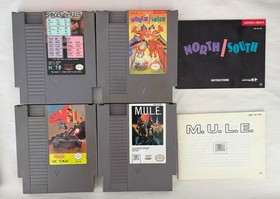 Nintendo NES Games Lot - North and South, M.U.L.E, Conflict, Shingen - Working