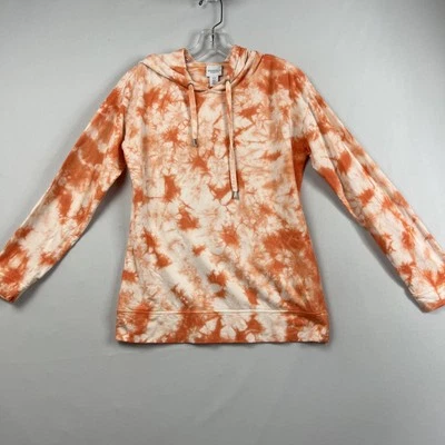 Chicos 0 Weekends Sudadera con Capucha Talla Pequeña Sudadera Tie Dye Naranja Blanco Athleisure Foto 1 de 4