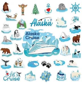 Imanes de puerta de crucero temáticos de Alaska 33 piezas decoraciones - Imagen 1 de 4