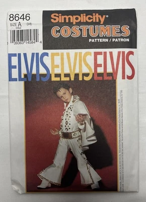 Uncut Simplicity Sewing Pattern 8646 Boy's Elvis Jumpsuit Costume Size A 3-8 - Image 1 of 2