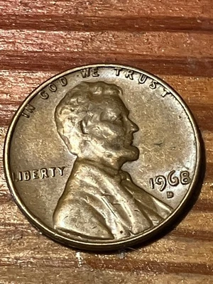 1968 D Penny circulated and ungraded - Image 1 of 2