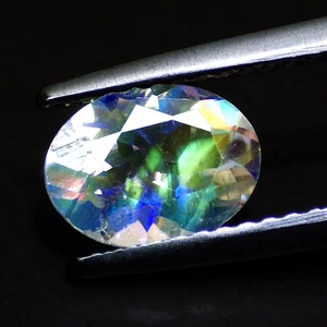 1.04 Ct Oval Topnotch Top Grade (8 x 6 mm) 100%Natural Faceted Rainbow Moonstone - Picture 1 of 7