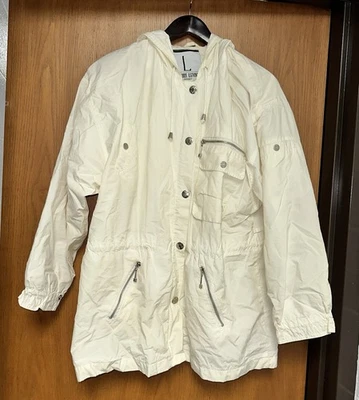 Abrigo Chaqueta Larry Levine Sport Mujer Beige Cintura Ajustada Talla Mediana Foto 1 de 4