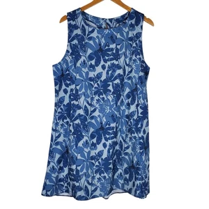 Vestido RipSkirt Hawaii Sun Corto Talla L Azul Floral Sin Mangas Bolsillos Ligero - Imagen 1 de 13