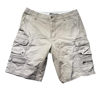 Pantalones Cortos Plugg Cargo Para Hombre 34 Caqui Algodón Multi Bolsillo Utilidad Informal Exterior Foto 1 de 4
